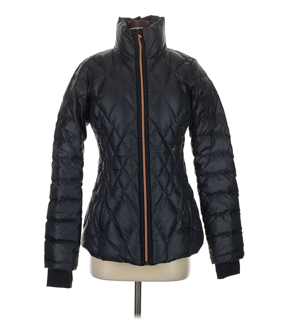 ATHLETA Black Quilted Down Puffer Snow Jacket Coat Size Women's Medium